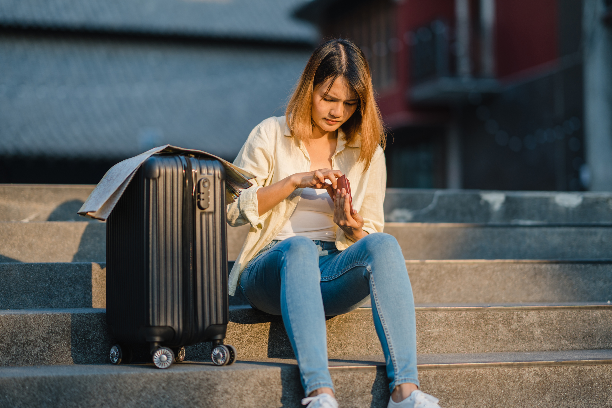 woman traveling alone